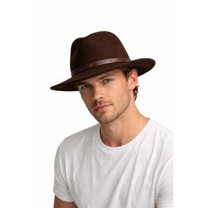 Bailey Benton LiteFelt Brown 100% Wool Fedora Western Hat Mens Size M USA